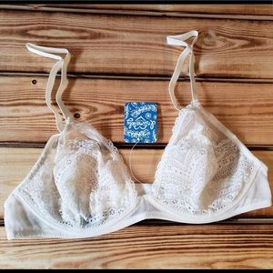 Free People Intimately White Lace Bra Lingerie